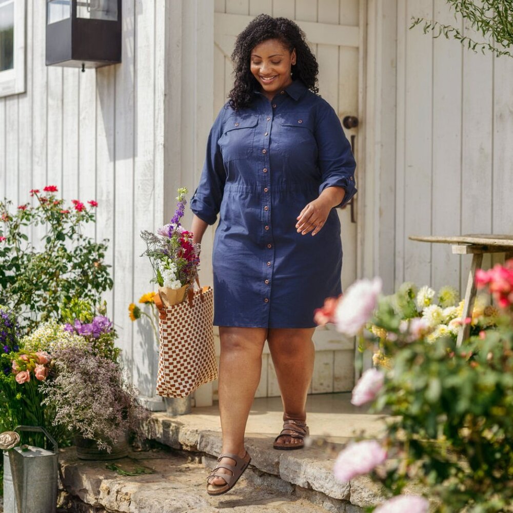 Duluth Women's Plus Blue Hempstop Shirtdress NWT